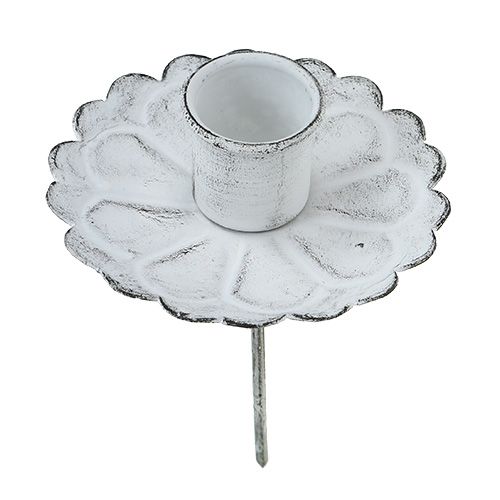 Floristik24 Plug-in candle holder white Ø8cm H11cm