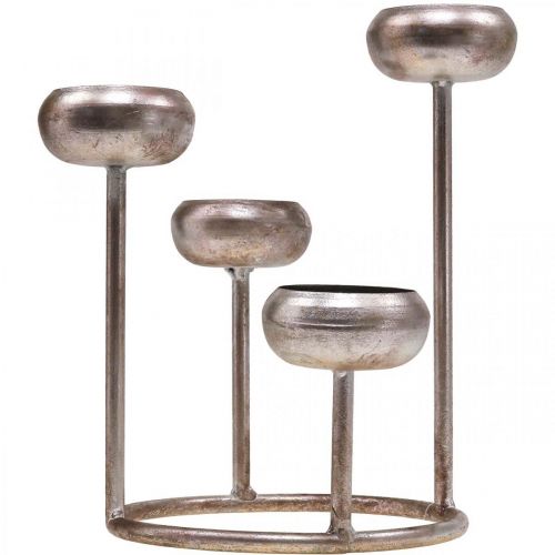 Floristik24 Candlestick antique candlestick silver 4 flames Ø19cm