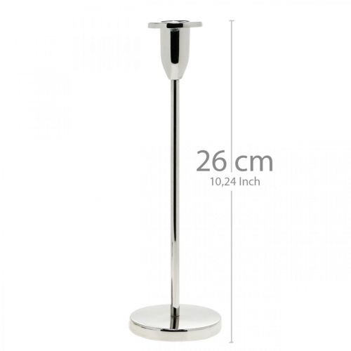 Product Candlestick silver metal decoration candlestick modern H26cm