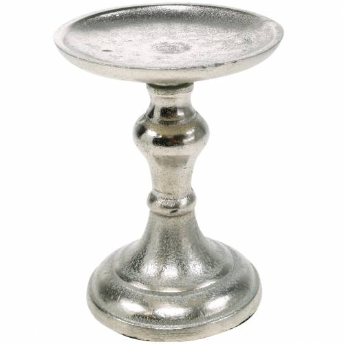 Floristik24 Metal candlesticks for pillar candles, candle holders, silver candlesticks