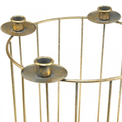 Floristik24 Advent wreath to fill, candle holder for Christmas, metal decoration golden, antique look Ø26cm H39cm