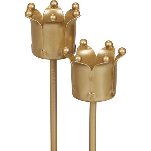 Floristik24 Candle holder Advent wreath candle holder gold crown Ø2.5cm 4pcs