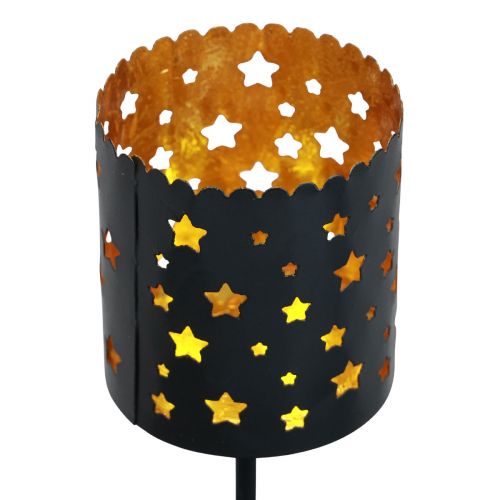 Floristik24 Candle holder advent wreath to stick black gold Ø6cm 4pcs