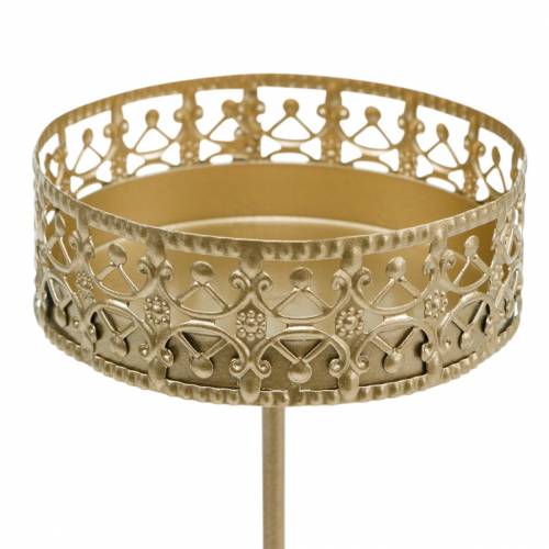 Floristik24 Filigree candle holder for sticking Golden Ø6.4cm H12.5cm 4 pcs Antique look
