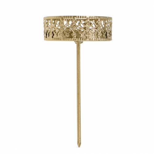 Product Filigree candle holder for sticking Golden Ø6.4cm H12.5cm 4 pcs Antique look