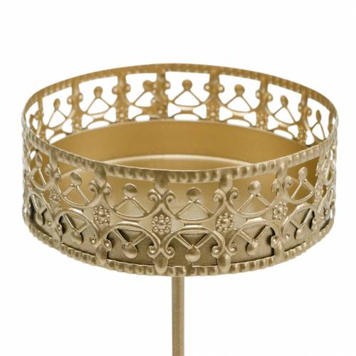 Floristik24 Floral Candle Holders for Sticking Golden Ø7.4cm H12.5cm 4 pcs Antique Look