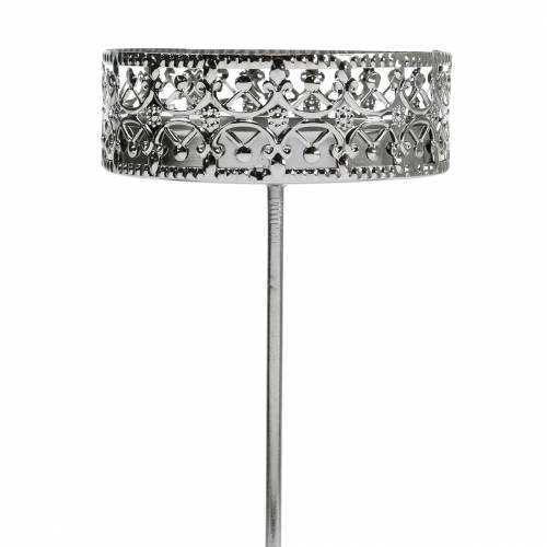 Product Floral Candle Holders Silver Ø7.4cm H12.5cm Antique Look 4 pcs