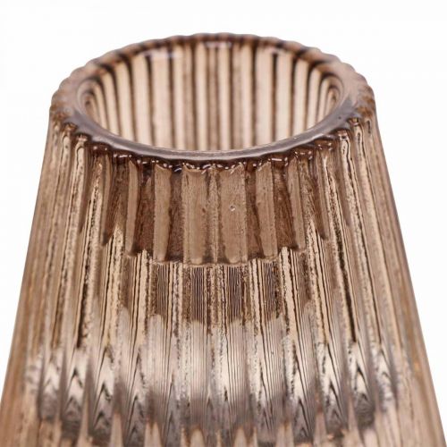 Floristik24 Candle holder glass Rod candle holder glass Ø5.5cm H6.5cm 2pcs