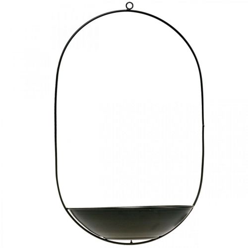 Product Decorative bowl to hang black metal ring Scandi decoration 28 × 54cm