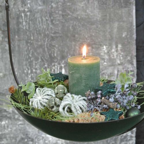 Decorative bowl to hang black metal ring Scandi decoration 28 × 54cm