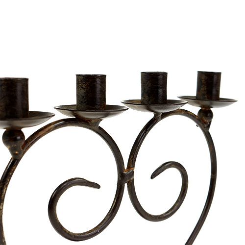 Product Heart shaped candle holder brown H17cm W16cm