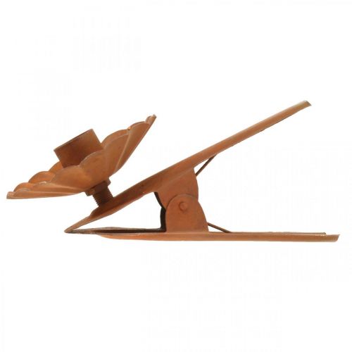 Floristik24 Candle holder for clamping, Advent, candle decoration made of metal patina Ø8.5cm L16cm