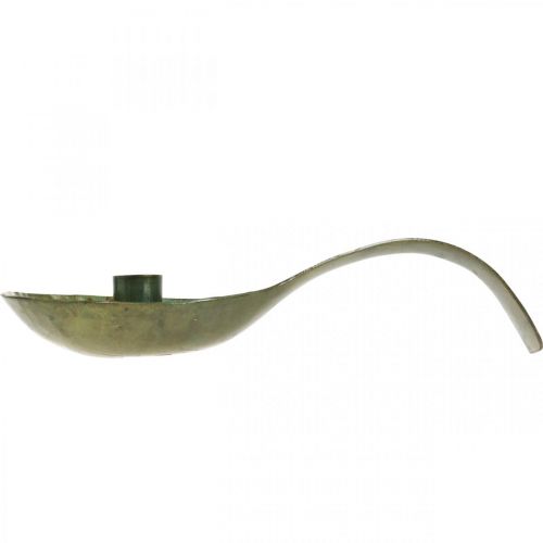 Floristik24 Candlestick metal antique look spoon with patina 25x11x5cm