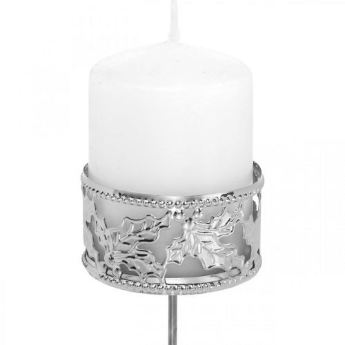 Floristik24 Candle holder with palm tree, tealight holder for Advent wreath silver Ø5.5cm 4 pcs