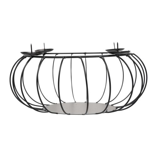 Floristik24 Candle holder black metal Advent wreath metal bowl Ø25cm