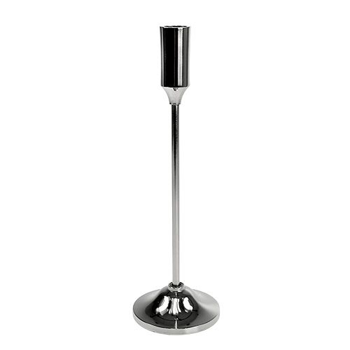 Floristik24 Candlestick for tapered candle silver 30cm