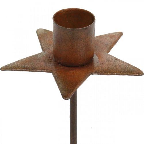 Product Candle decoration star candle holder for sticking rust Ø5cm 4pcs