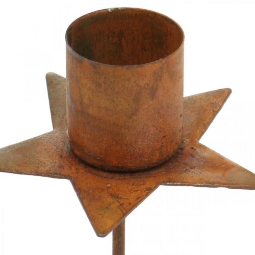 Product Star candle holder for sticking, rust-plated Advent decoration, 6 cm, 4 pieces