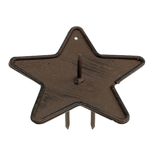 Candle holder star to stick 9cm brown
