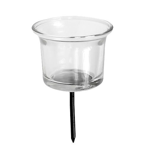 Product Candle holder for tealight glass clear Ø6cm H10cm 2pcs