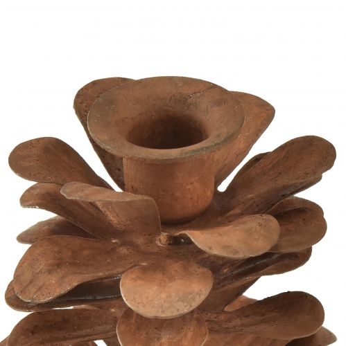 Floristik24 Candle holder Christmas cone metal rust Ø6.5cm H8cm