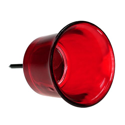 Floristik24 Candle holder for tealight glass red Ø6cm L10cm
