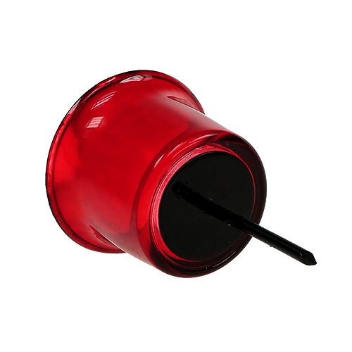 Floristik24 Candle holder for tealight glass red Ø6cm L10cm