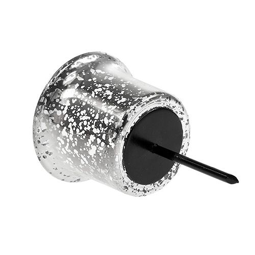 Product Candle holder for tealight silver Ø6cm H10cm 2pcs