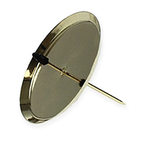 Gold Metal Candle Holders with Spikes, 4 Pieces, 6–12 cm Diameter | Floristik24.ie
