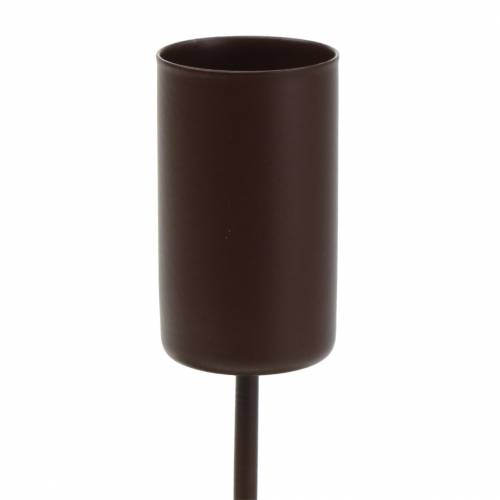 Product Candle holder for taper candles brown Ø2.3cm H14cm 4 pcs