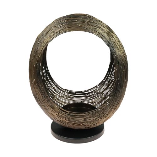 Product Candlestick metal decorative sculpture tealight holder H33.5cm