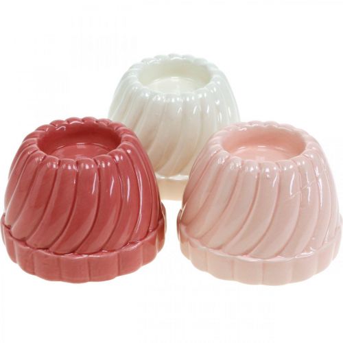 Floristik24 Gugelhupf tealight holder, table decoration, candle holder baking mold, decorative cake H7cm 3pcs