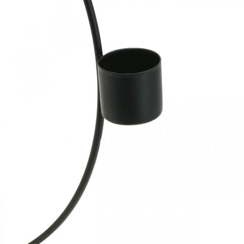 Floristik24 Decorative ring with stand black metal candlestick Ø23cm