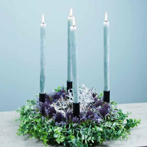 Floristik24 Candle Holder Black for Taper Candles 15cm 4pcs