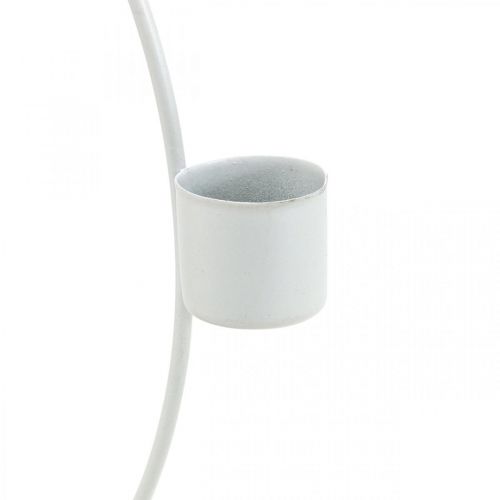 Floristik24 Decorative ring with stand white candle holder metal table decoration Ø23cm