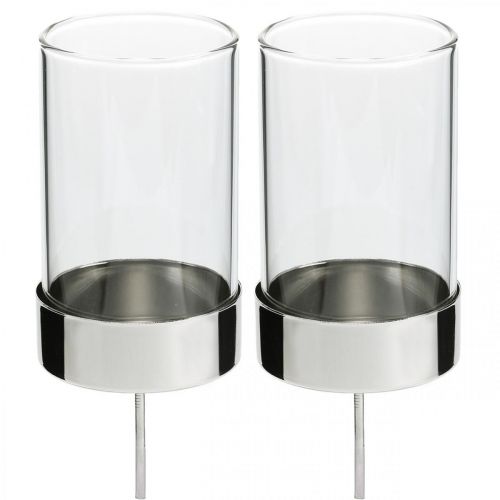 Candle holder for sticking metal/glass Ø5cm H14cm 4 pcs