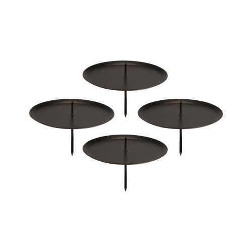 Floristik24 Candle holder for sticking Black candle holder Advent Ø6cm 4 pcs