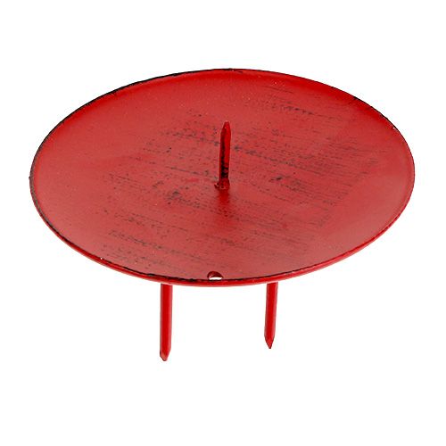 Candle holder to stick red Ø8cm 4pcs