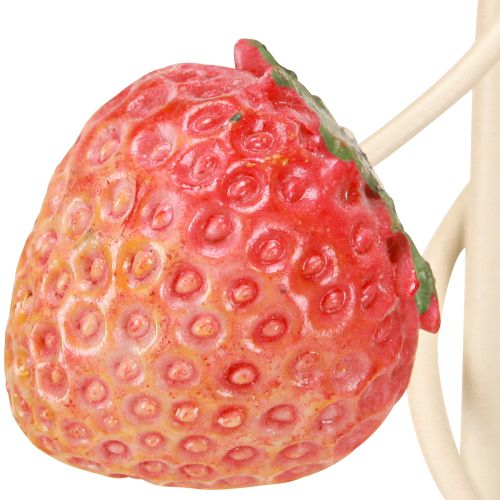 Floristik24 Candlestick 5-armed cream metal strawberry decoration H44cm