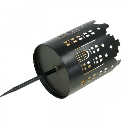 Floristik24 Tea light holder to plug city black Ø6.5cm 4pcs