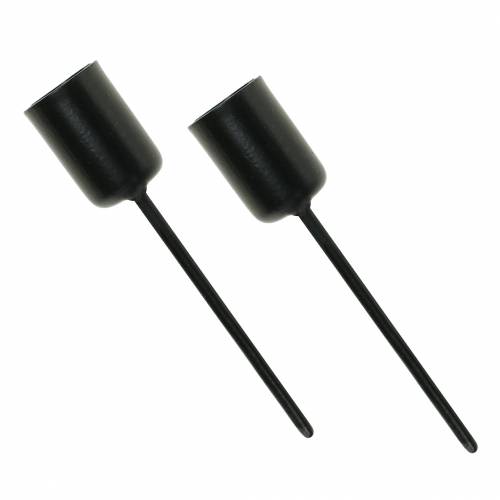 Candle holder small black H7cm Ø12.5mm 8 pcs