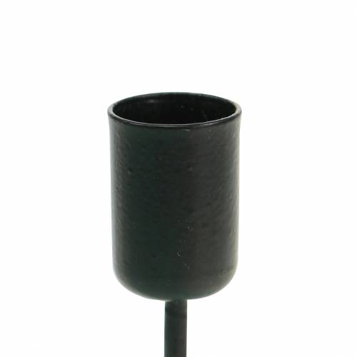 Floristik24 Candle holder small black H7cm Ø12.5mm 8 pcs