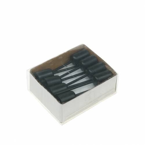 Floristik24 Candle holder small black H7cm Ø12.5mm 8 pcs