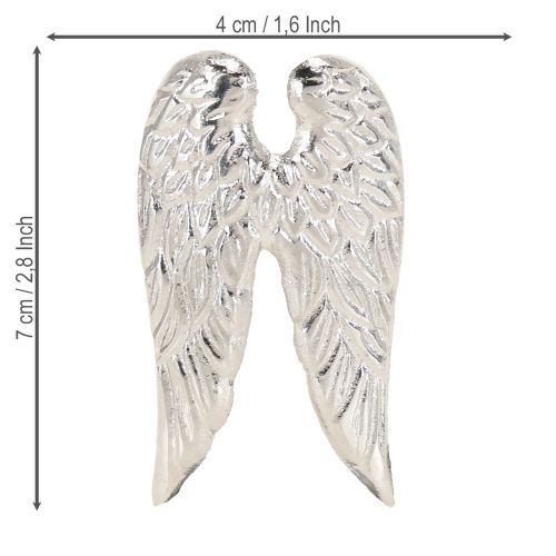 Product Candle pins Christmas angel wings silver 4×7cm 4 pcs