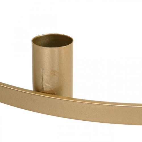 Product Candle ring, taper candle holder, metal, matte gold, Ø35cm