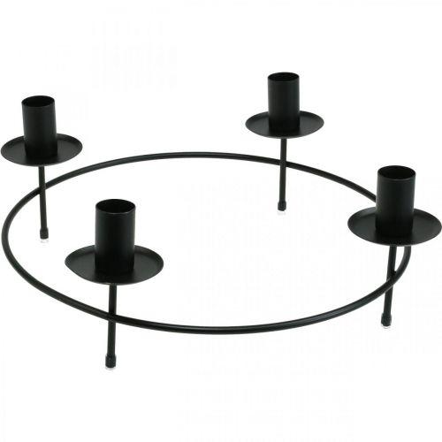 Product Candle Ring Taper Candles Candle Holder Black Ø33.5cm H11cm 2 pcs