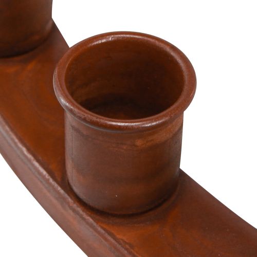 Floristik24 Candle ring for 24 candles candle holder brown metal 43cm