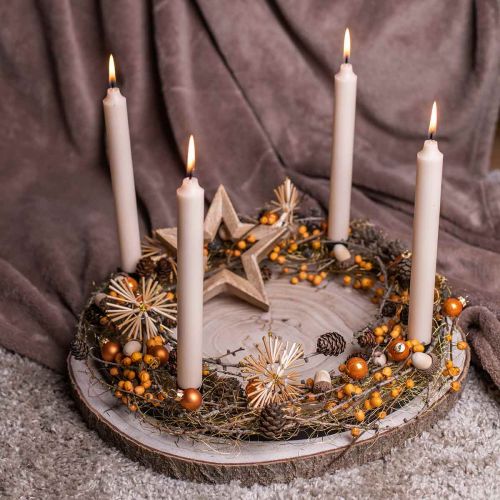 Product Candle ring candle holder metal matt gold Ø35cm