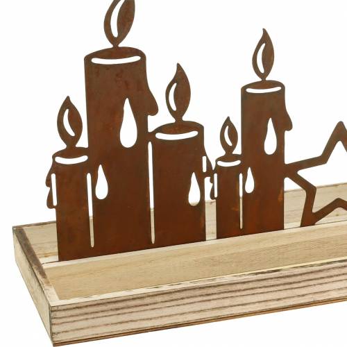 Product Wooden tray candle silhouette patina 50cm × 17cm