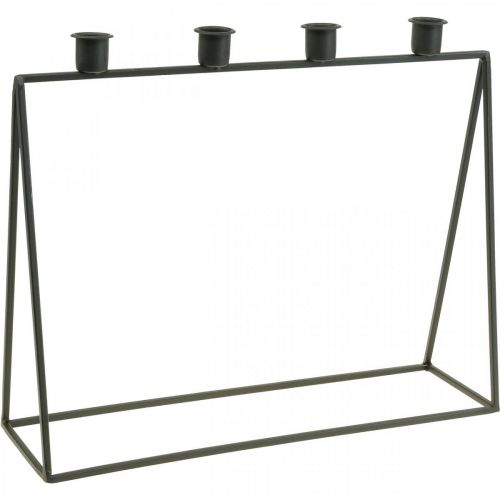 Floristik24 Candlestick Black Candlestick Advent wreath L38cm H31cm